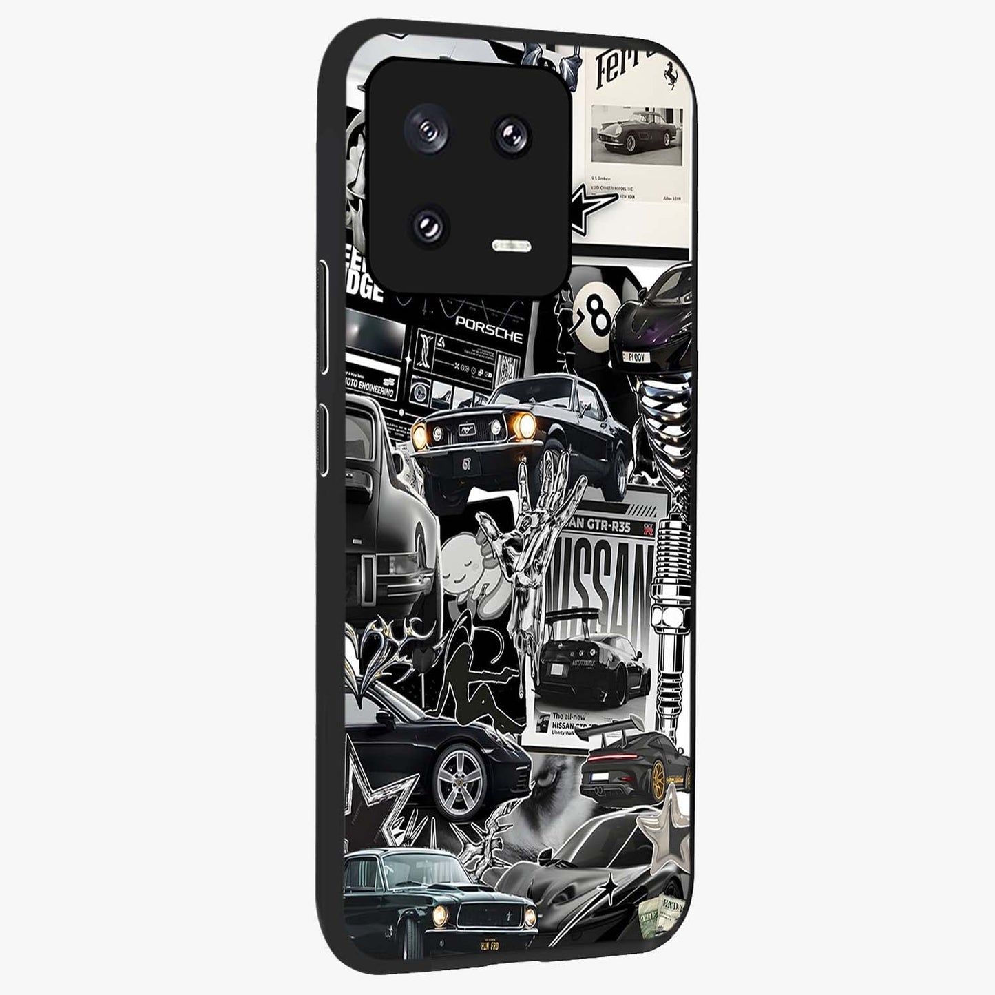Aesthetic Dark Love Glass Case upright view showcasing dramatic romantic artwork with modern aesthetic style.