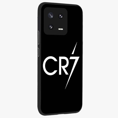 Cr7 Elite Strike Glass Case upright view showcasing energetic football inspired design with modern sports aesthetic.