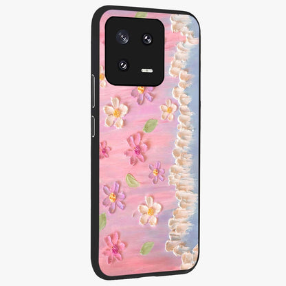 Dreamy Painted Garden Glass Case upright view showcasing vibrant floral garden artwork with artistic nature theme.