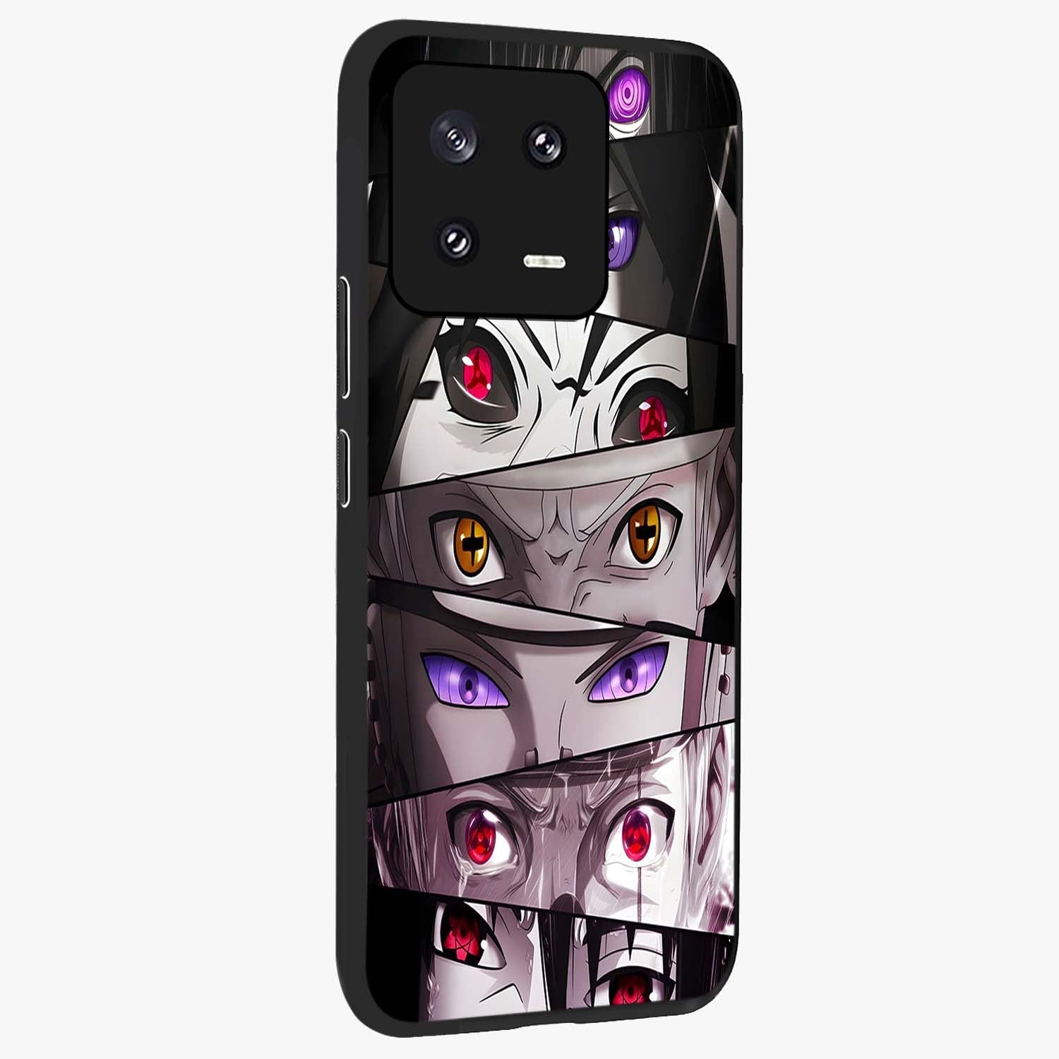 Eyes of Destiny Glass Case upright view showcasing symbolic eye artwork with dramatic artistic theme.