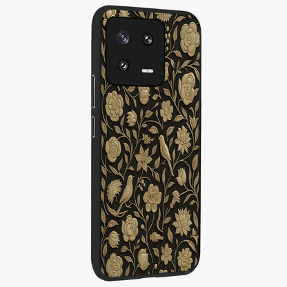Golden Evil Eye Mandala Glass Case upright view showcasing decorative evil eye mandala artwork with spiritual aesthetic style.