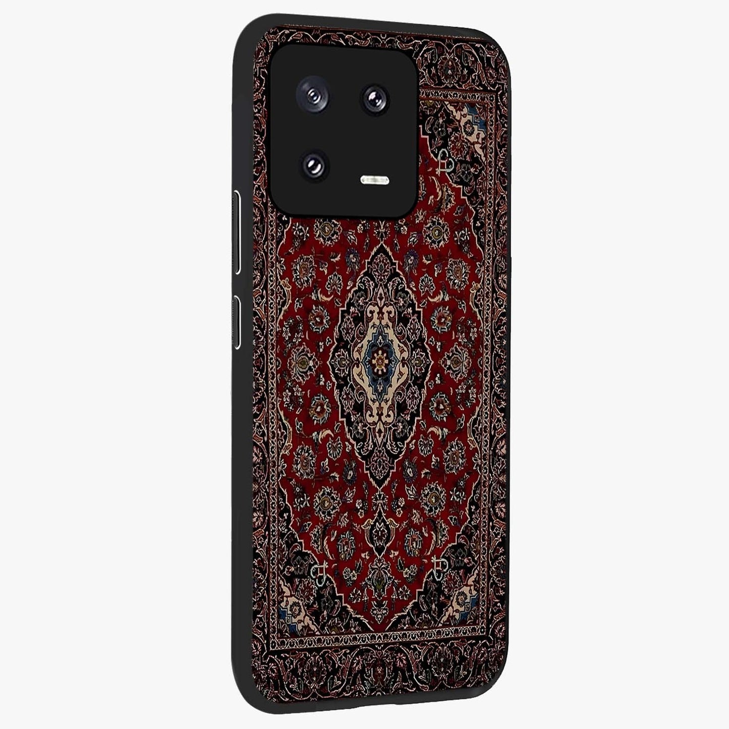 Heritage Carpet Royale Glass Case upright view showcasing detailed ornamental artwork with luxurious traditional theme.