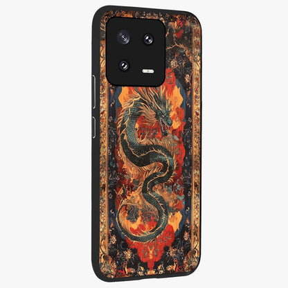 Inferno Dragon Soul Glass Case upright view showcasing intense dragon artwork with fantasy fire theme.