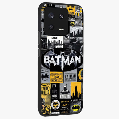 Knight Gotham Rise Glass Case upright view showcasing bold vigilante themed artwork with gothic city vibe.