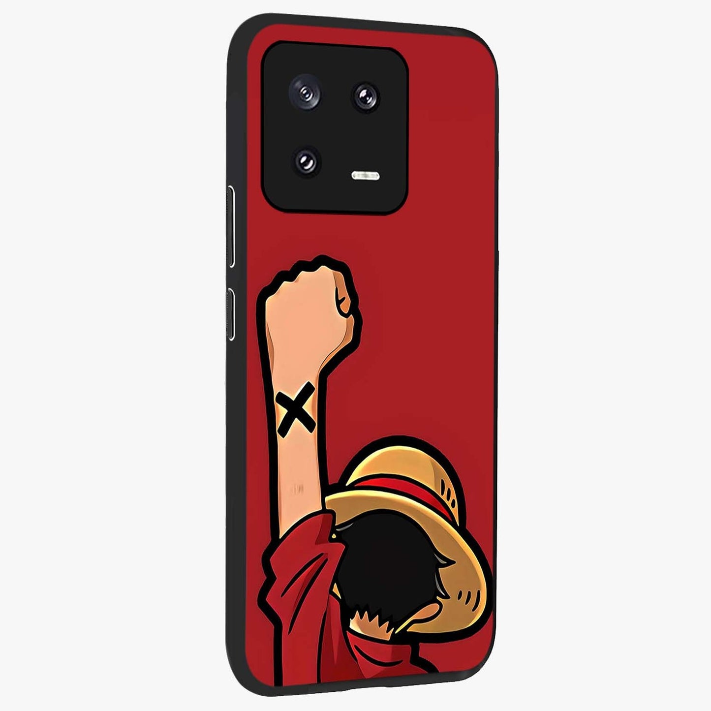 Luffy X Spirit Glass Case upright view showcasing striking anime artwork with adventurous character theme.