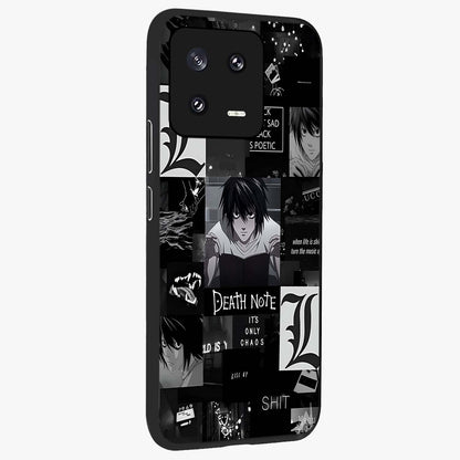 Midnight Chaos Mind Glass Case upright view showcasing expressive abstract artwork with bold dark theme.