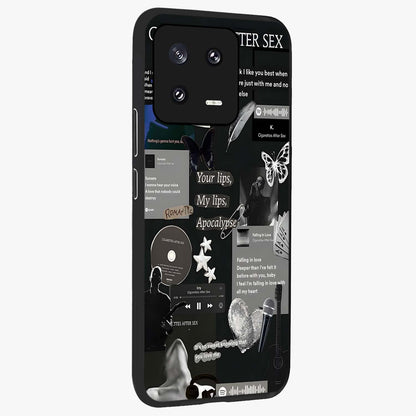 Midnight Love Echo Glass Case upright view showcasing expressive romantic artwork with dreamy midnight theme.
