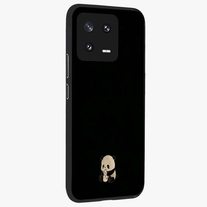 Midnight Panda Love Glass Case upright view showcasing charming panda artwork with playful romantic theme.