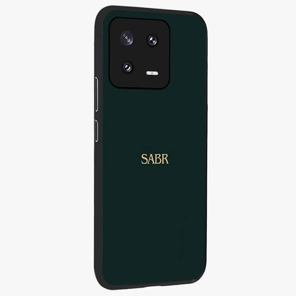 Sabr Minimal Patience Glass Case upright view showcasing calm minimalist artwork with motivational patience theme.