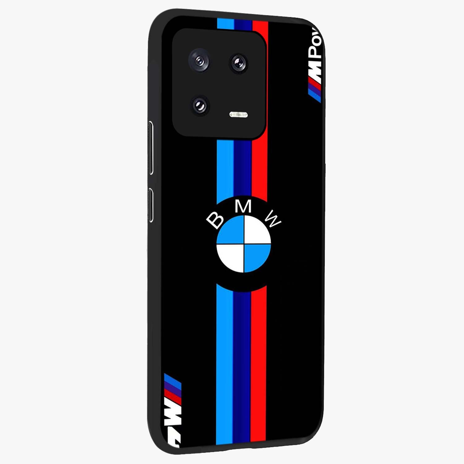 Turbo BMW Beast Glass Case upright view showcasing powerful car artwork with modern motorsport theme.