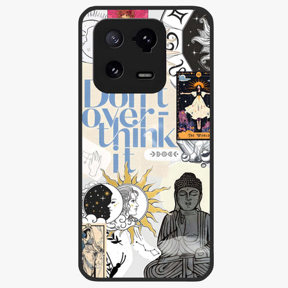 Ethereal Thoughts Glass Case showing flat back view with dreamy artistic artwork and glossy glass finish.