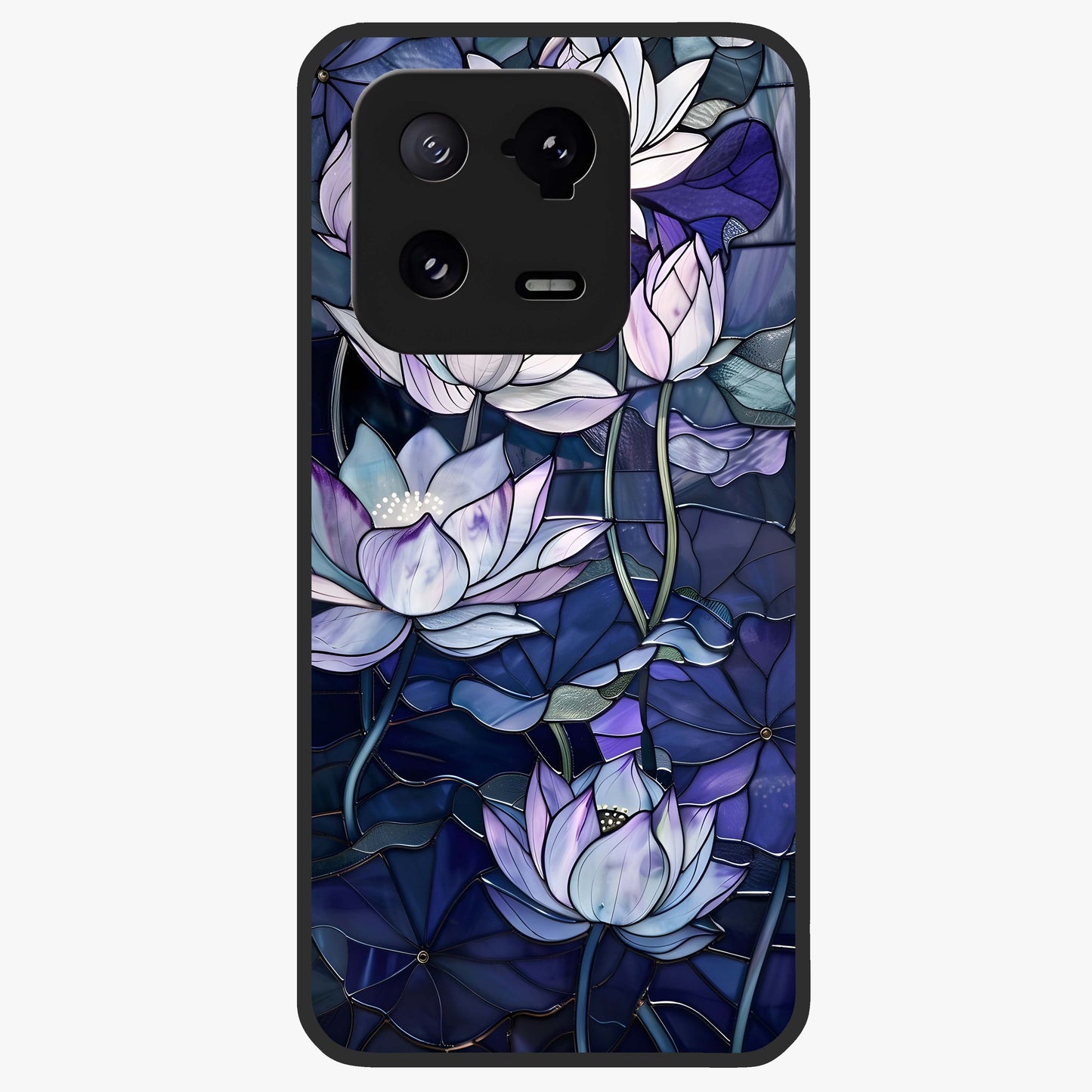 Gloss Petal Rush Glass Case showing flat back view with glossy flower petal artwork and smooth glass finish.