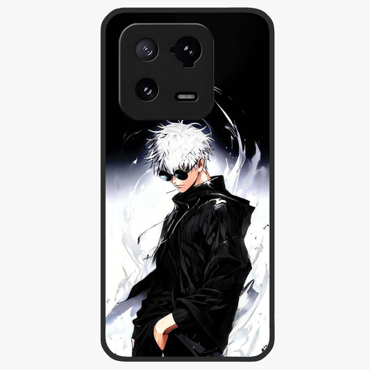 Limitless Shadow King Glass Case showing flat back view with powerful shadow warrior artwork and glossy glass finish.