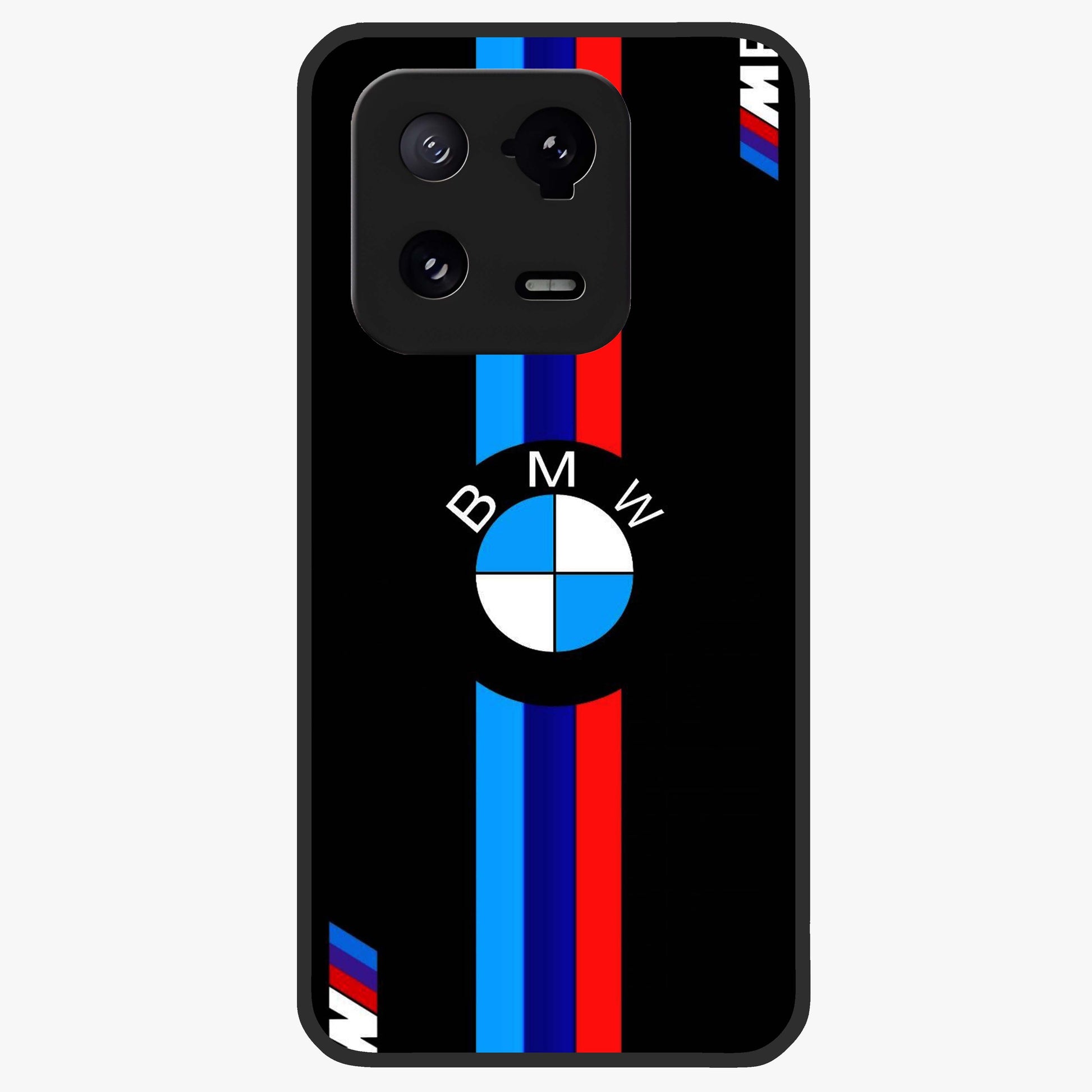 Turbo BMW Beast Glass Case showing flat back view with high performance sports car artwork and glossy glass finish.