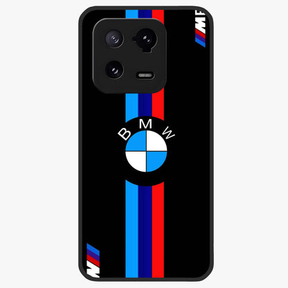Turbo BMW Beast Glass Case showing flat back view with high performance sports car artwork and glossy glass finish.