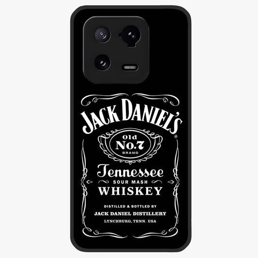 Vintage Whiskey Heritage Glass Case showing flat back view with classic whiskey inspired artwork and glossy glass finish.