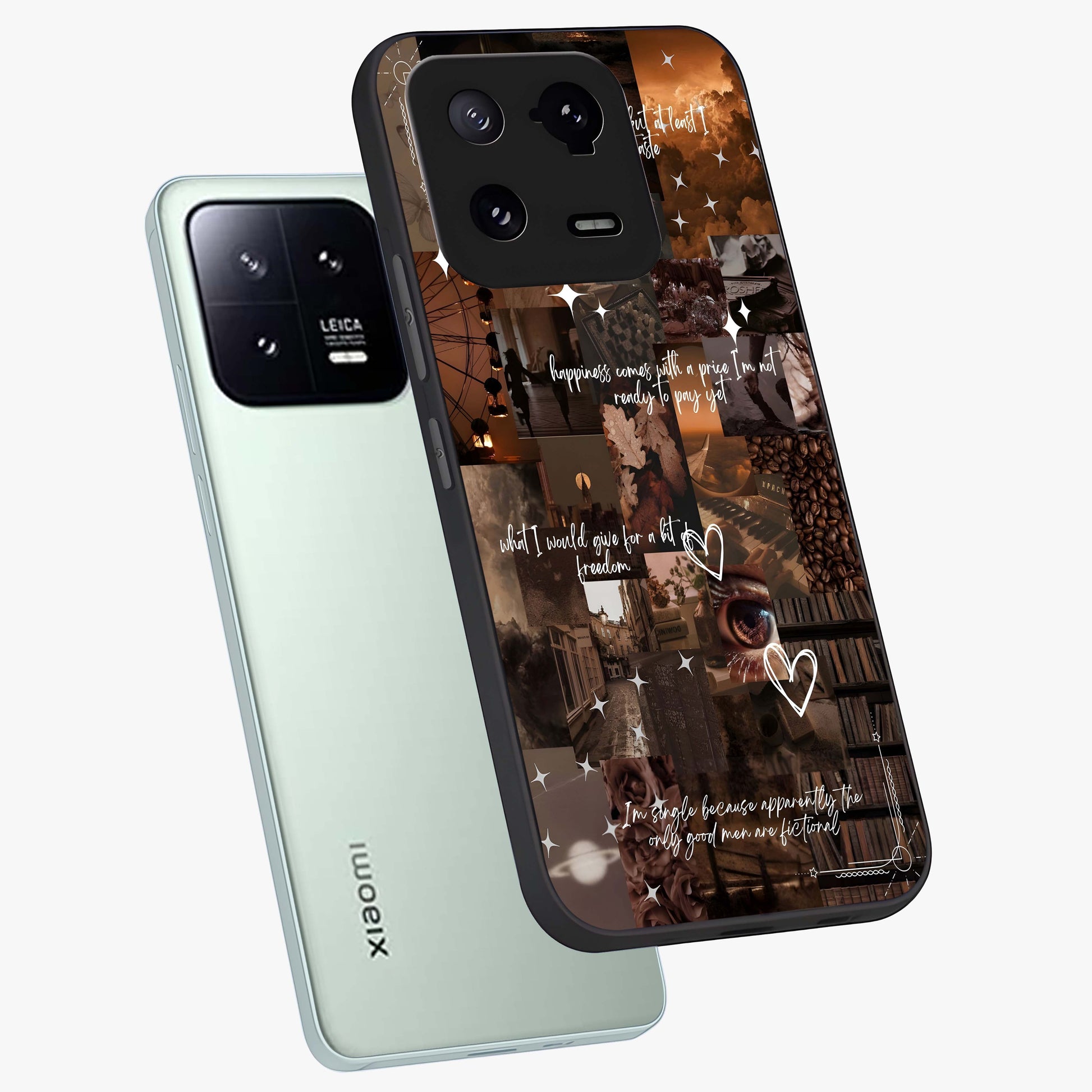Bittersweet Aesthetic Chaos Glass Case displayed in angled mockup highlighting expressive abstract artwork and edgy aesthetic theme.