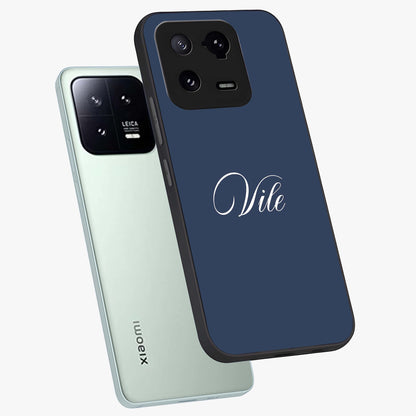 Blue Vintage Floral Pattern Glass Case showing flat back view with elegant vintage floral artwork and glossy glass finish.