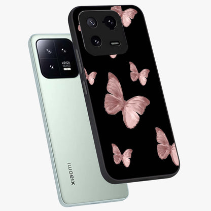 Butterfly Pattern Glass Case displayed in angled mockup highlighting delicate butterfly design and aesthetic pattern style.