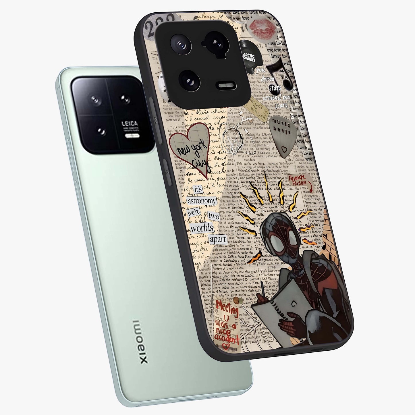 City Dream Sketch Glass Case displayed in angled mockup highlighting minimal city illustration with aesthetic sketch style.