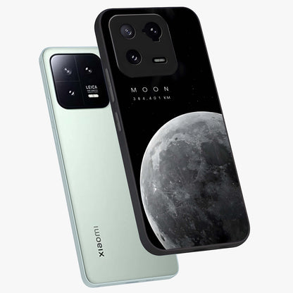 Cosmic Moon Glow Glass Case displayed in angled mockup highlighting celestial moon design with cosmic aesthetic theme.