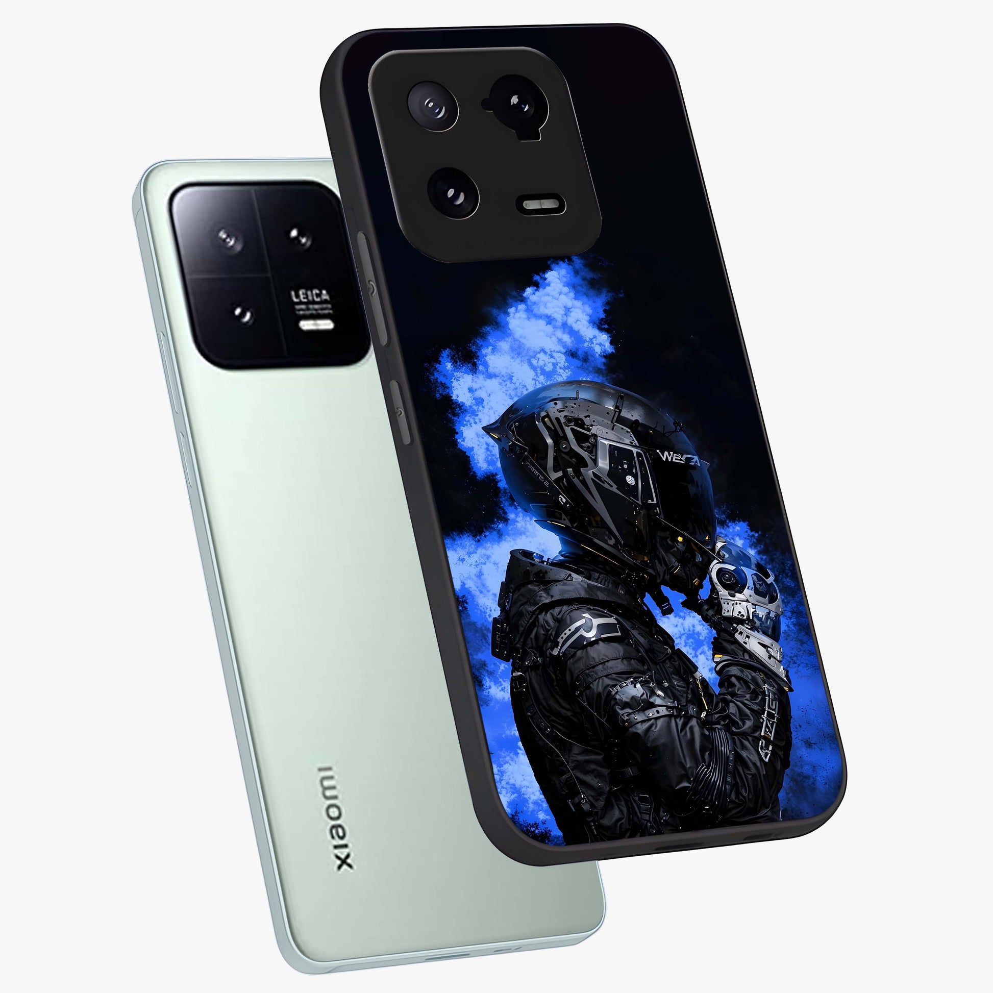 Cyber Sentinel Protocol Glass Case displayed in angled mockup highlighting digital cyber design with sci-fi aesthetic style.