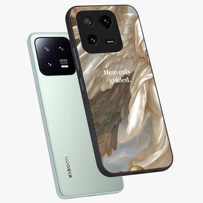 Divine Winged Grace Glass Case displayed in angled mockup highlighting graceful wing design with divine aesthetic style.