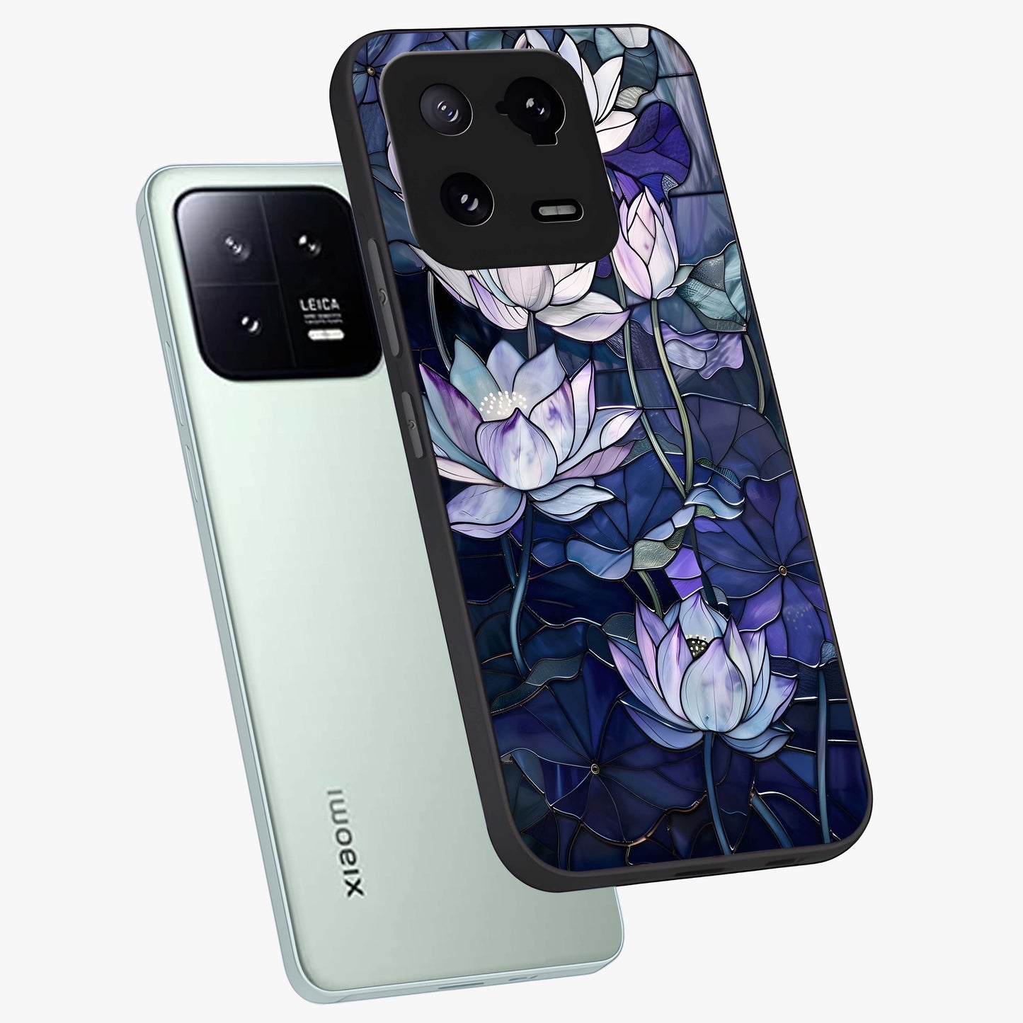 Gloss Petal Rush Glass Case displayed in angled mockup highlighting vibrant petal design with elegant floral aesthetic.