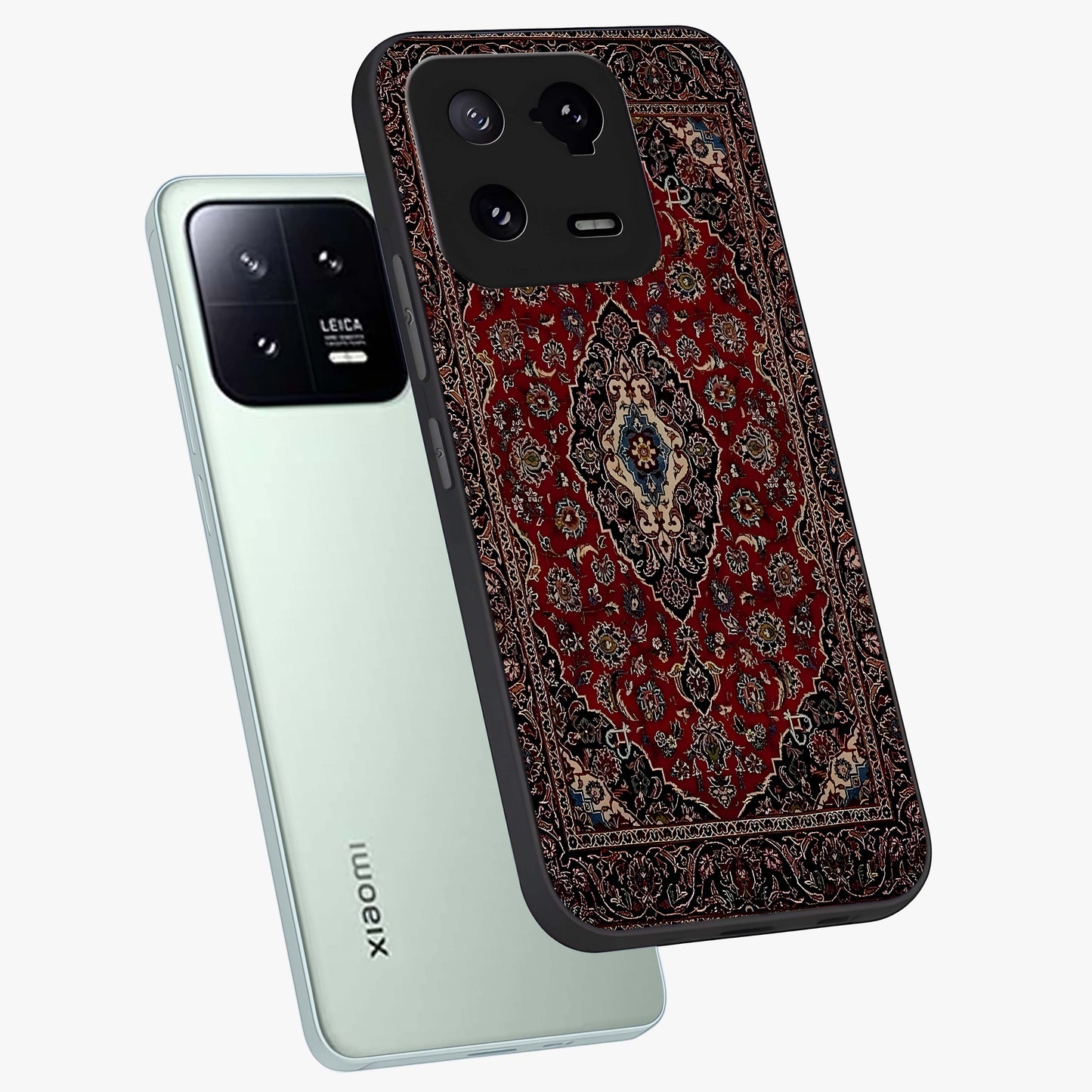 Heritage Carpet Royale Glass Case displayed in angled mockup highlighting intricate royal carpet design with heritage aesthetic.