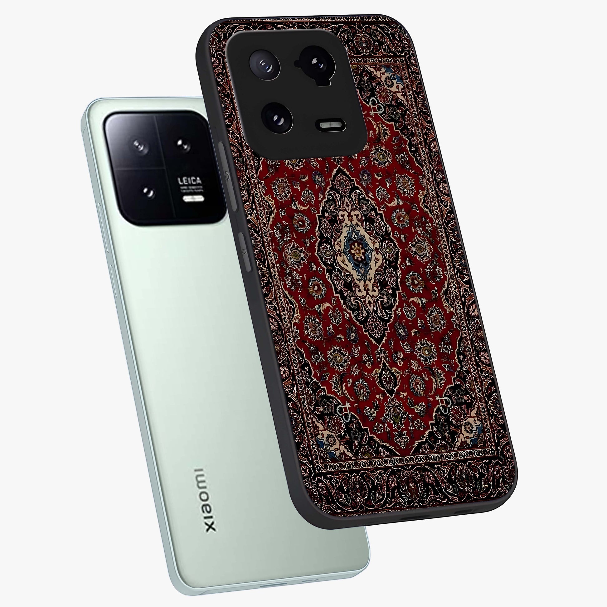 Heritage Carpet Royale Glass Case displayed in angled mockup highlighting intricate royal carpet design with heritage aesthetic.