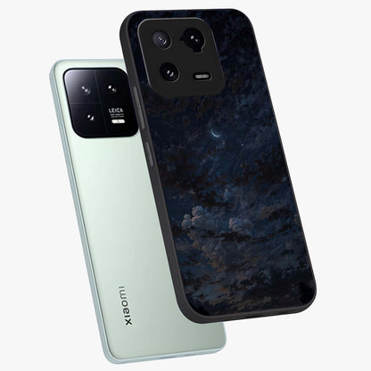 Lunar Veil Silence Glass Case displayed in angled mockup highlighting soft lunar design with peaceful celestial aesthetic.