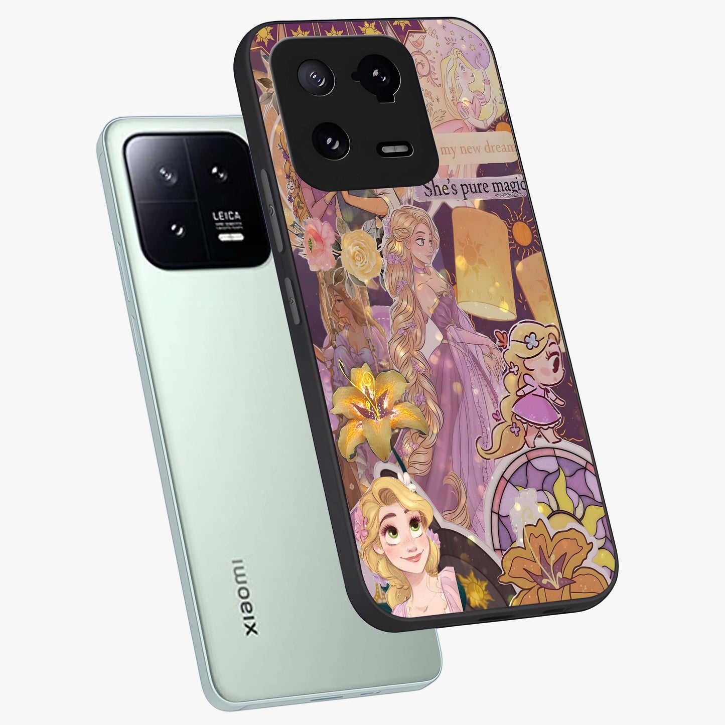 Magical Tangled Dream Glass Case displayed in angled mockup highlighting whimsical fantasy design with magical aesthetic.