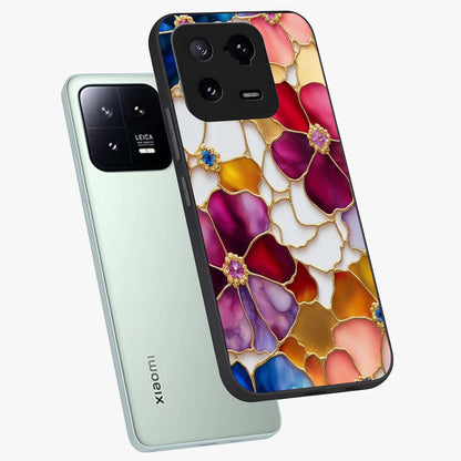 Marble Flower Pattern Glass Case displayed in angled mockup highlighting elegant marble floral design with modern aesthetic.
