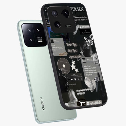 Midnight Love Echo Glass Case displayed in angled mockup highlighting elegant love inspired design with deep aesthetic style.