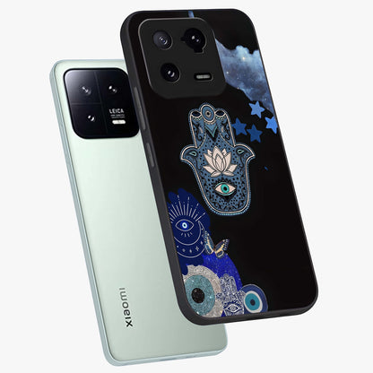 Mystic Hand Aura Glass Case displayed in angled mockup highlighting magical aura design with spiritual aesthetic style.