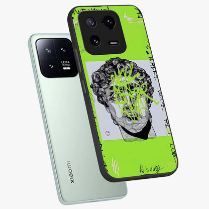 Neo Graffiti Rebellion Glass Case displayed in angled mockup highlighting urban street art design with rebellious aesthetic.
