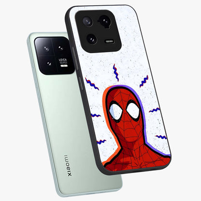 Omg Spiderman Glass Case displayed in angled mockup highlighting dynamic hero illustration with action comic aesthetic.