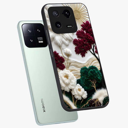 Radiant Bloom Elegance Glass Case displayed in angled mockup highlighting graceful floral design with radiant aesthetic style.