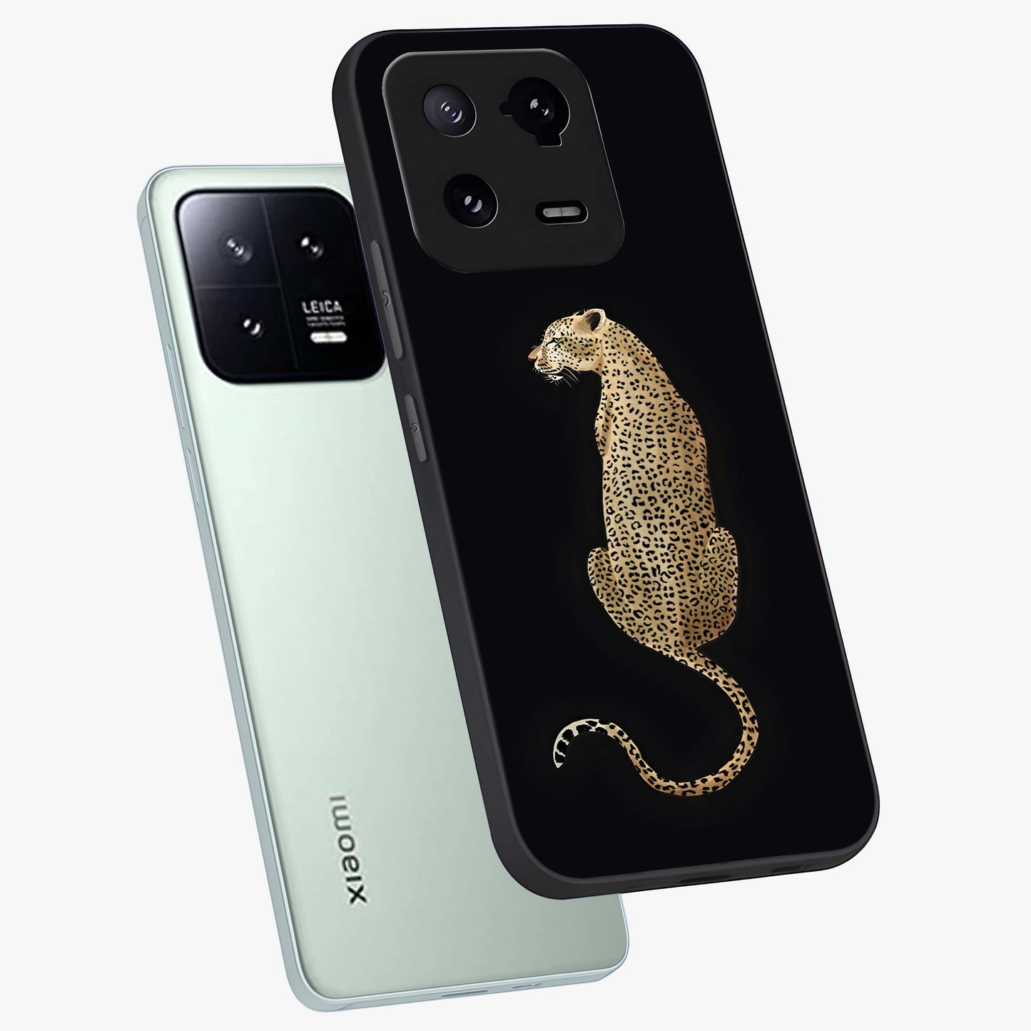 Regal Leopard Glass Case displayed in angled mockup highlighting powerful animal illustration with stylish wild aesthetic.