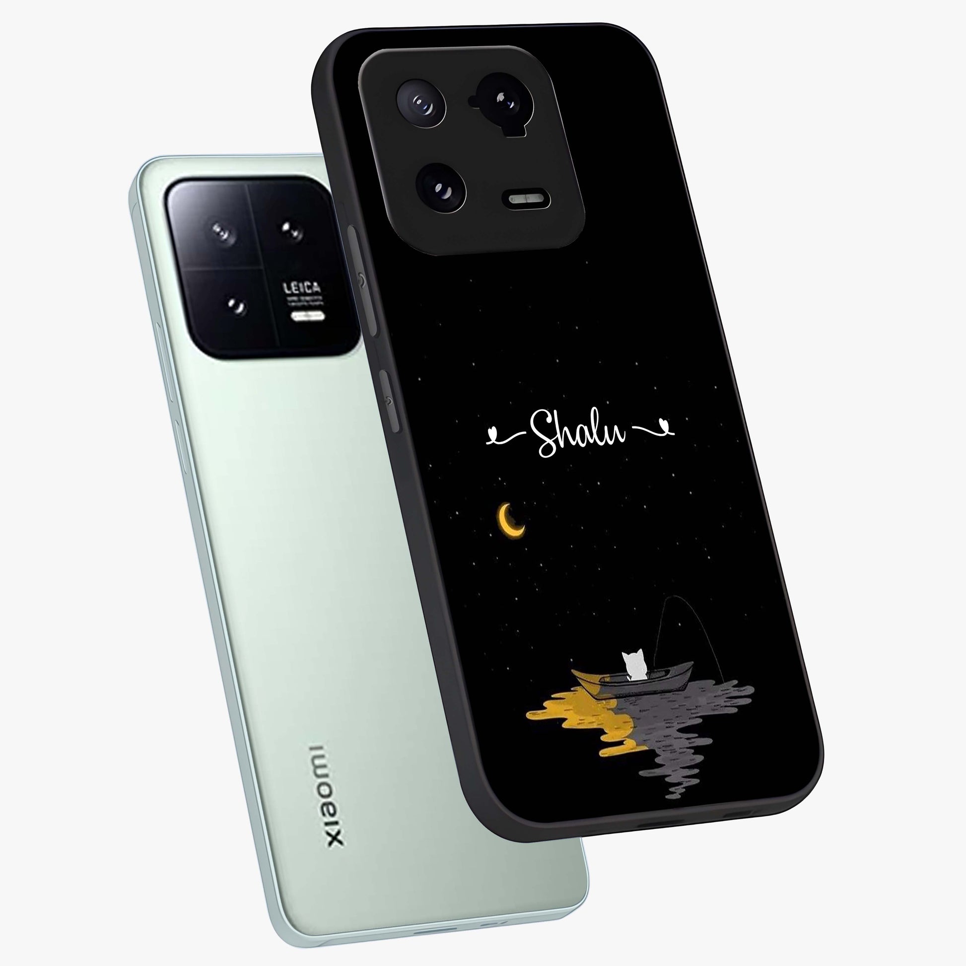 Silent Night Row Glass Case displayed in angled mockup highlighting peaceful evening design with dreamy night aesthetic.