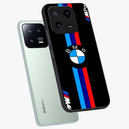 Turbo BMW Beast Glass Case displayed in angled mockup highlighting sleek racing car design with bold automotive aesthetic.