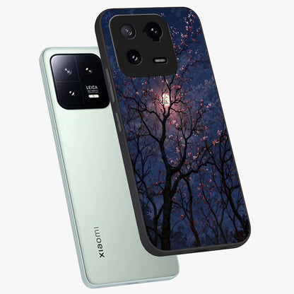 Twilight Sakura Serenade Glass Case displayed in angled mockup highlighting delicate sakura flower design with dreamy aesthetic.