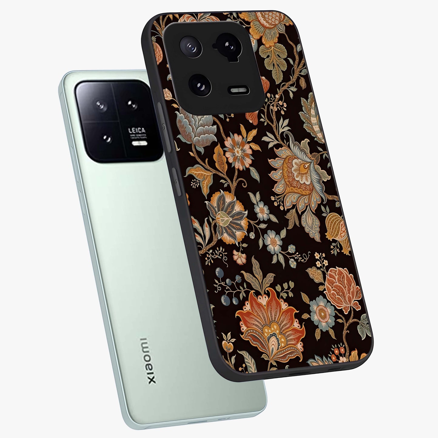 Vintage Floral Dream Glass Case displayed in angled mockup highlighting elegant vintage flower design with soft aesthetic style.