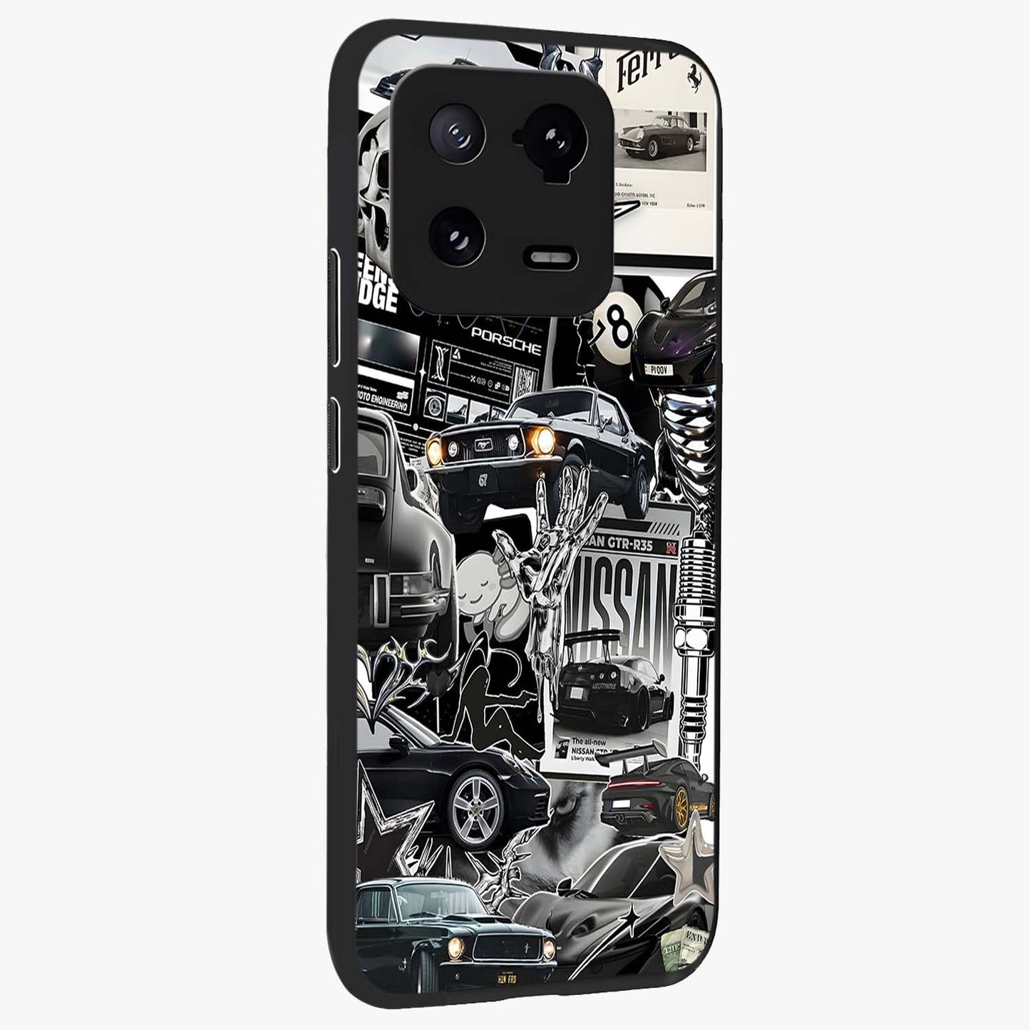 Aesthetic Dark Love Glass Case upright view showcasing dramatic romantic artwork with modern aesthetic style.