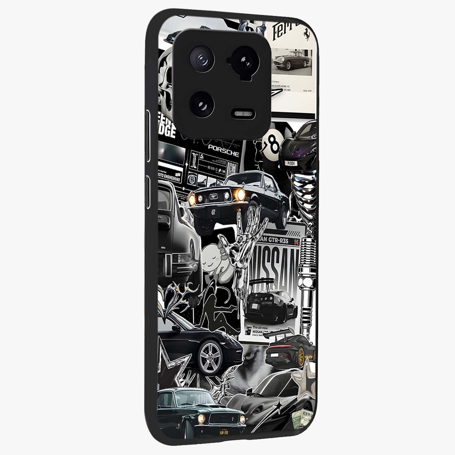 Aesthetic Dark Love Glass Case upright view showcasing dramatic romantic artwork with modern aesthetic style.
