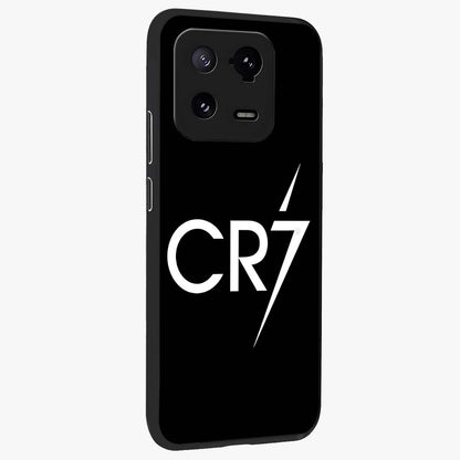 Cr7 Elite Strike Glass Case upright view showcasing energetic football inspired design with modern sports aesthetic.