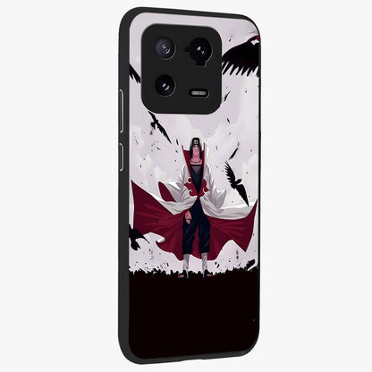 Crimson Crow Ascension Glass Case upright view showcasing dramatic crow artwork with bold gothic theme.