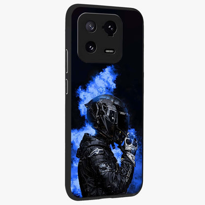 Cyber Sentinel Protocol Glass Case upright view showcasing advanced cyber sentinel artwork with futuristic tech theme.