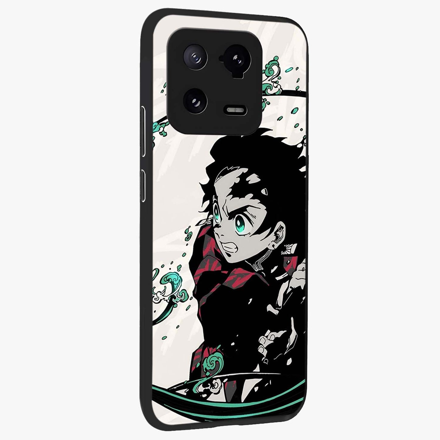 Demon Slayer Glass Case upright view showcasing powerful anime artwork with intense warrior theme.