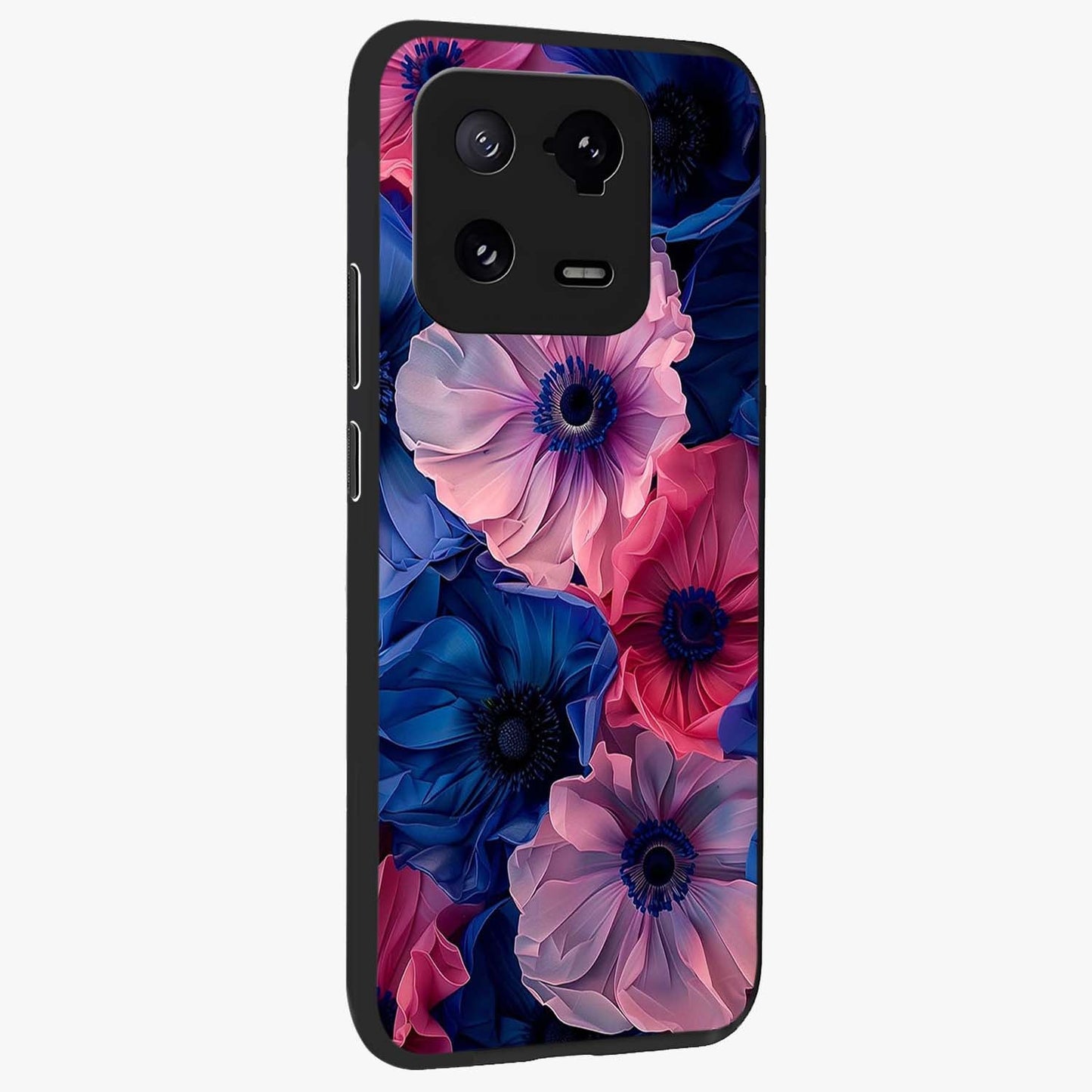 Flower Paper Art Pattern Glass Case upright view showcasing decorative paper floral artwork with creative craft style.